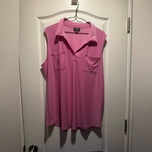 342 Jones New York pink sleeveless polo